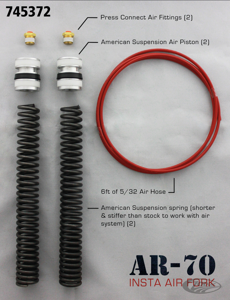 AMERICAN SUSPENSION AIRRIDE FRONT FORK KIT FOR TOURING