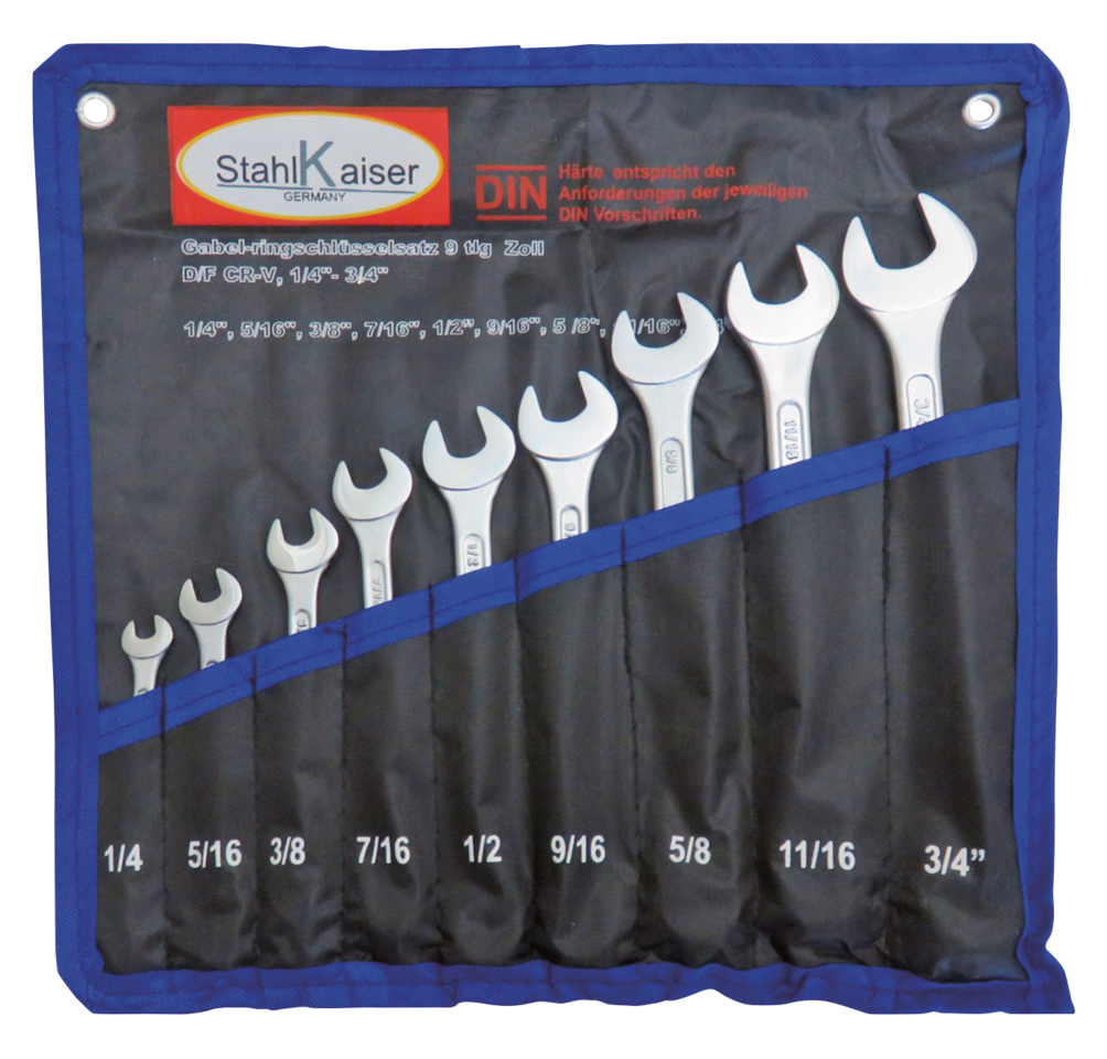 9-PIECE INCH SIZE COMBINATION WRENCH SET