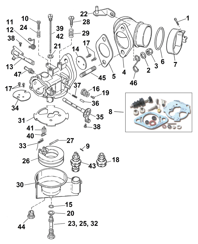 BENDIX CARBURETOR PARTS