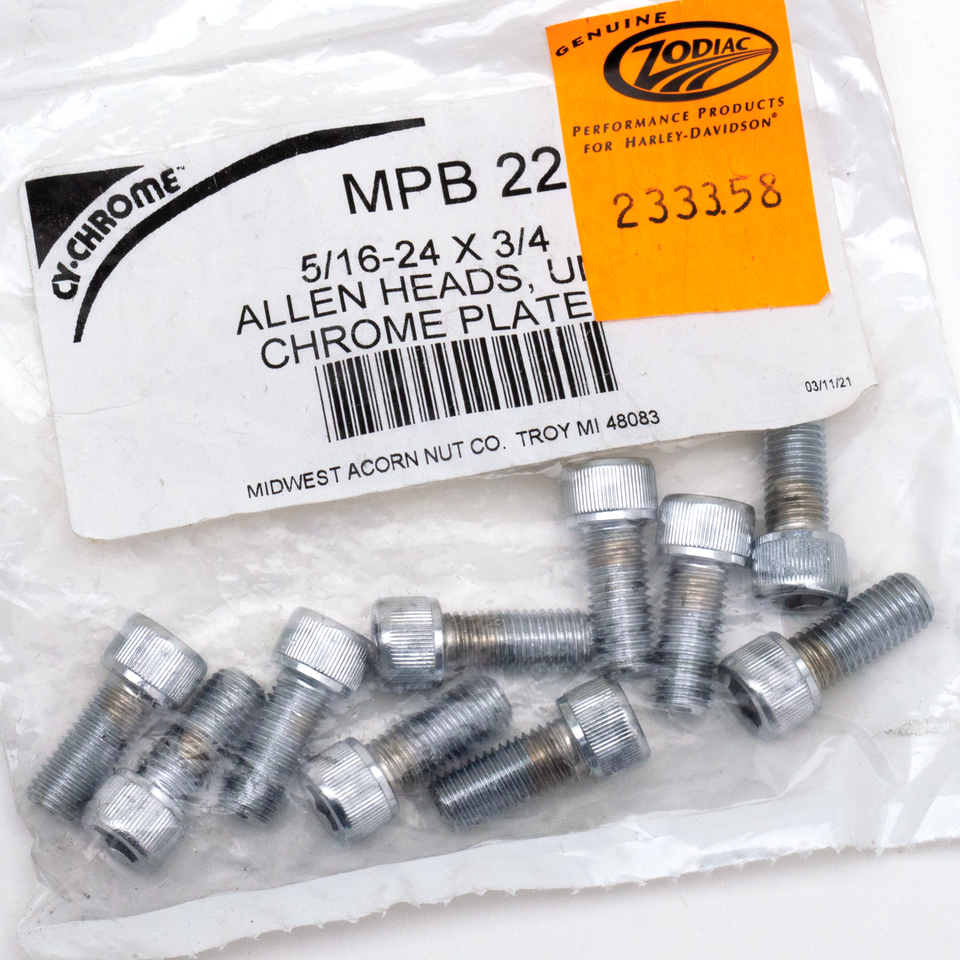 CHROME PLATED ALLEN HEAD SCREWS ASSORTMENT