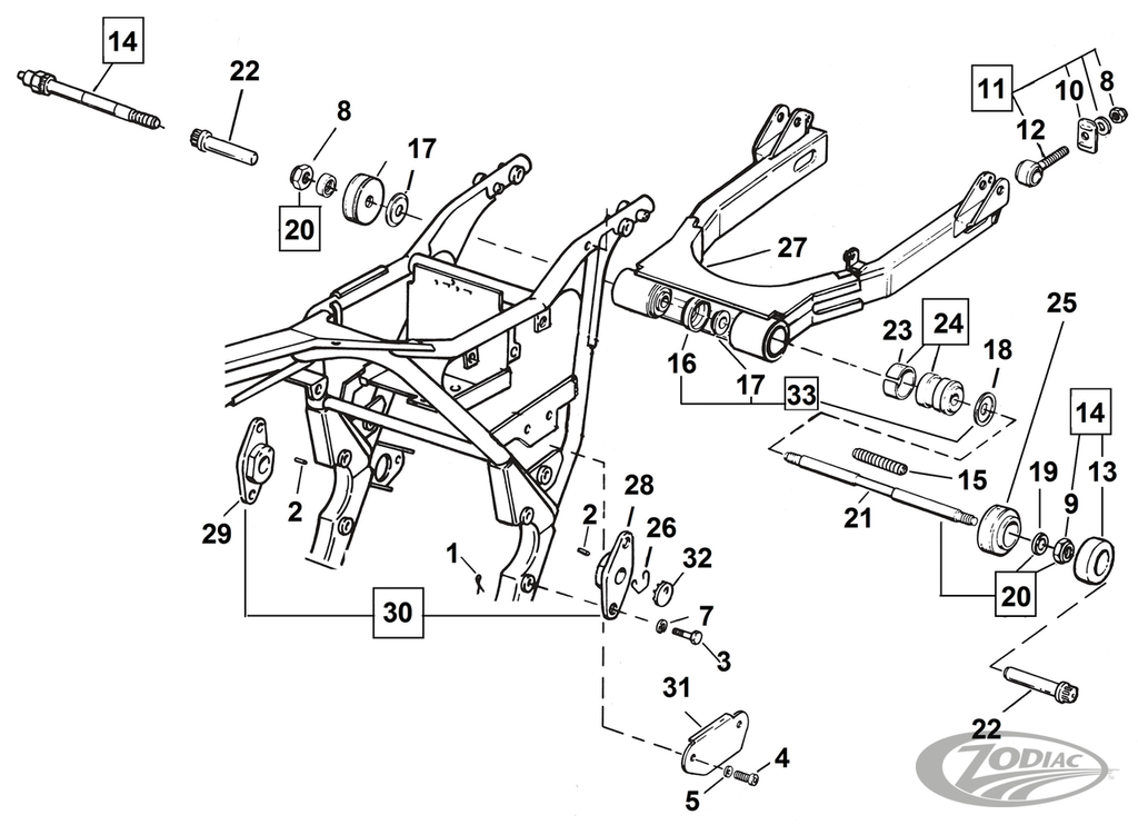 SWINGARM PARTS FOR FXR