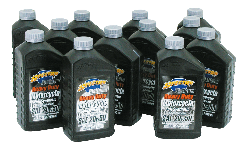 SPECTRO PLATINUM FULL SYNTHETIC SAE 20W50 MOTOR OIL FOR USE IN HARLEY-DAVIDSON AND OTHER AMERICAN V-TWINS