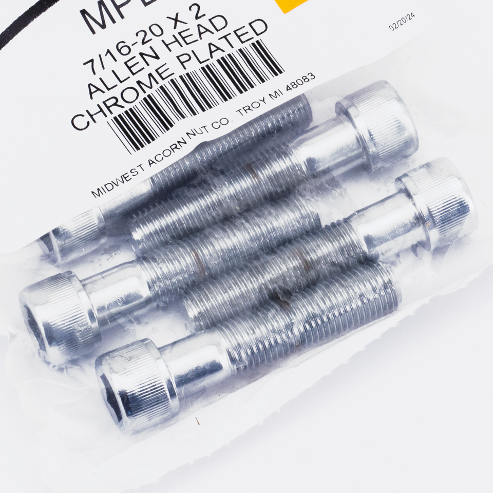 CHROME PLATED UNF ALLEN HEAD SCREWS ASSORTMENT TRAY