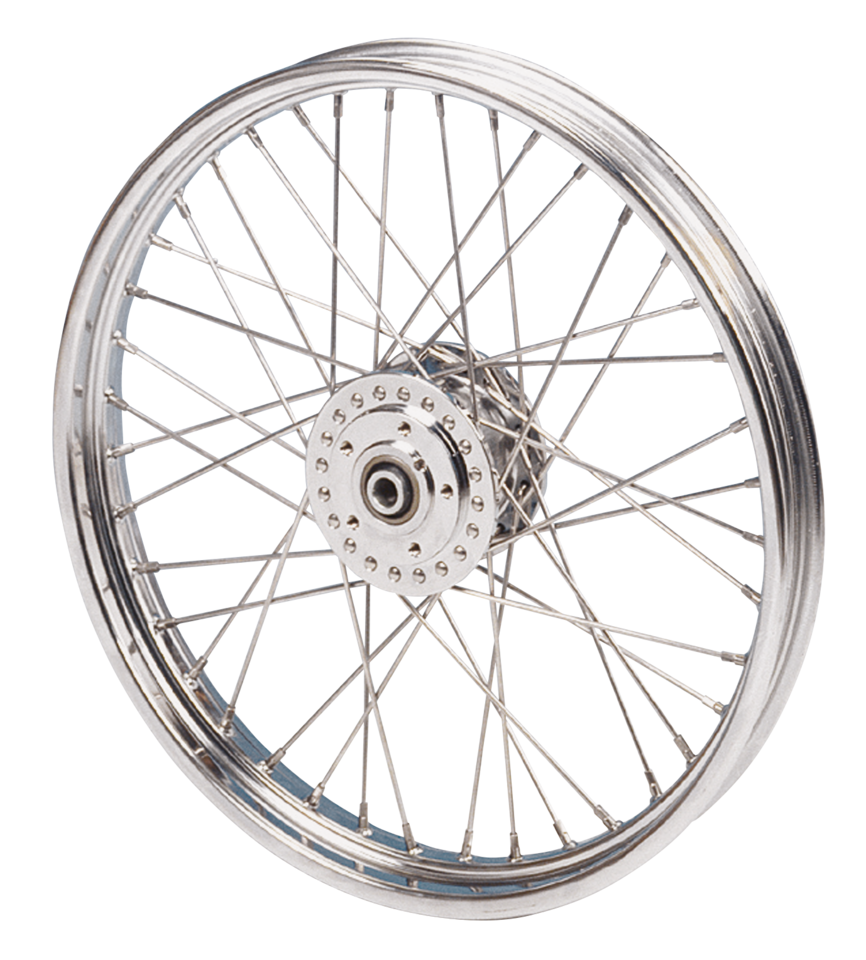 FRONT WHEEL ASSEMBLIES FOR 2000 AND LATER SPORTSTER & DYNA WITH ROLLED EDGE RIM