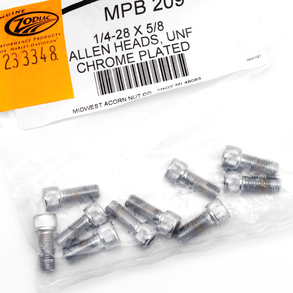 CHROME PLATED ALLEN HEAD SCREWS ASSORTMENT