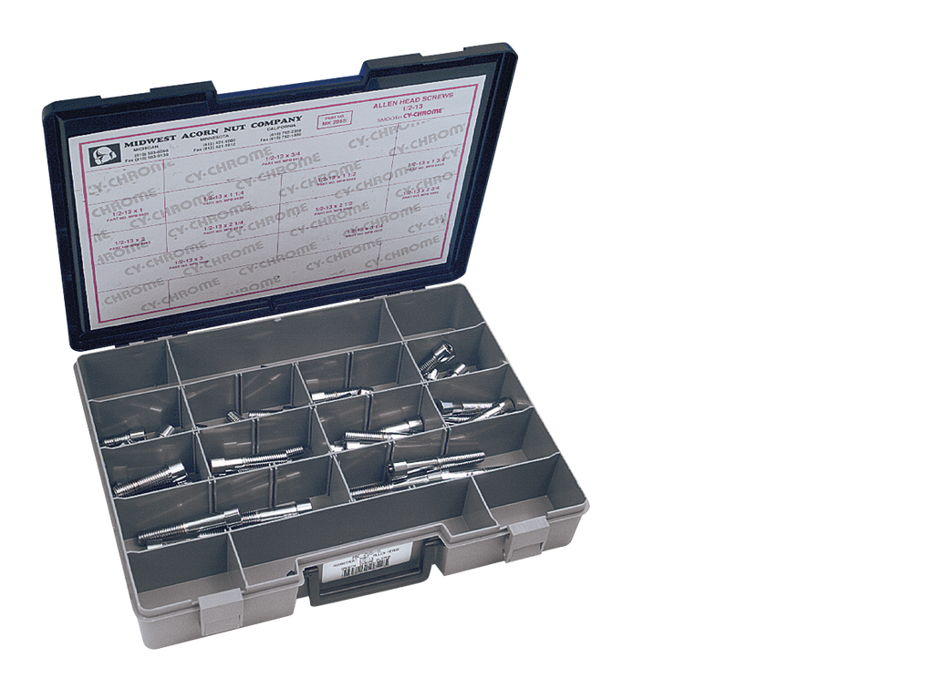 CHROME PLATED 1/2'' UNC ALLEN HEAD SCREW ASSORTMENT