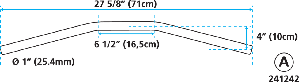 GENUINE ZODIAC ONE INCH DIAMETER DRAG BARS