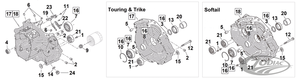 LOWER END PARTS FOR 2017 TO PRESENT MILWAUKEE EIGHT