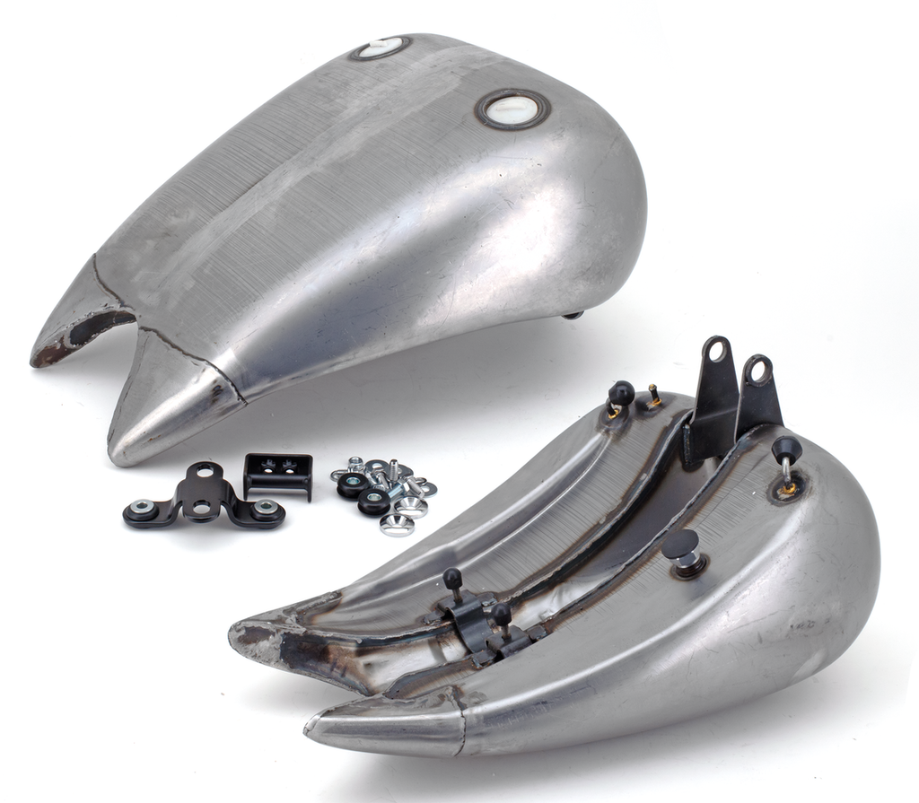 ONE PIECE 4" STRETCHED STEEL SMOOTH TOP GAS TANK FOR SOFTAILS