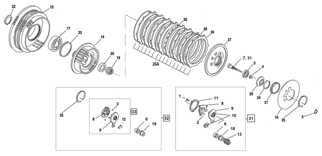 CLUTCH PARTS FOR 1991-2022 EVOLUTION SPORTSTER & AIR COOLED BUELL