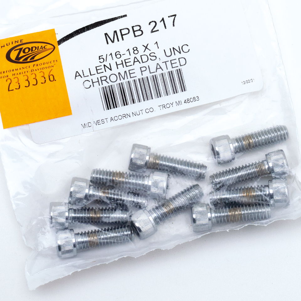 CHROME PLATED ALLEN HEAD SCREWS ASSORTMENT