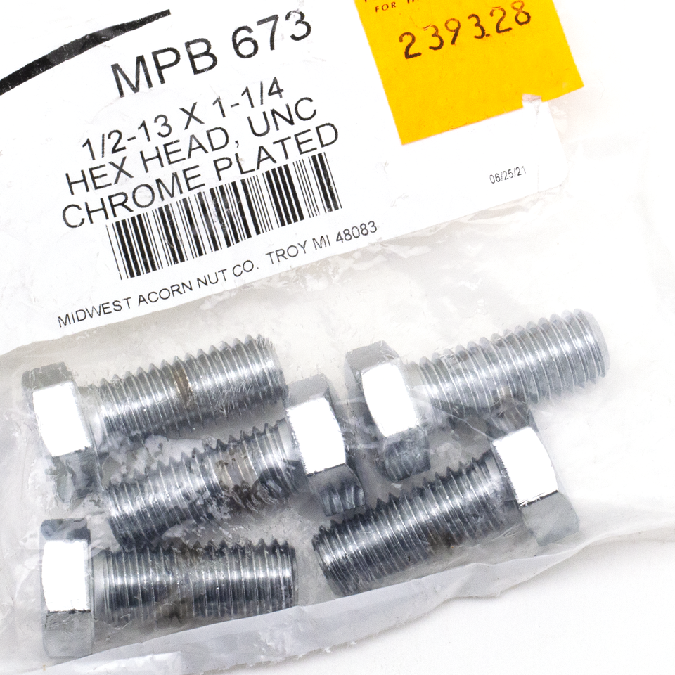 CHROME PLATED UNC HEX HEAD CAP SCREWS ASSORTMENT