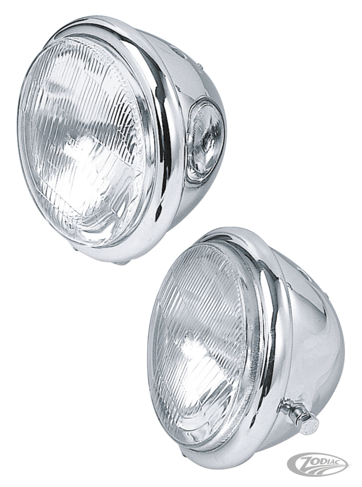 5 1/2" CHROME BATES STYLE HEADLIGHTS