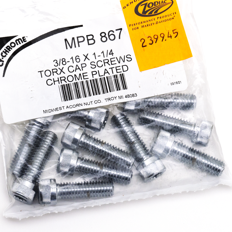 CHROME PLATED SOCKET HEAD TORX SCREW ASSORTMENT