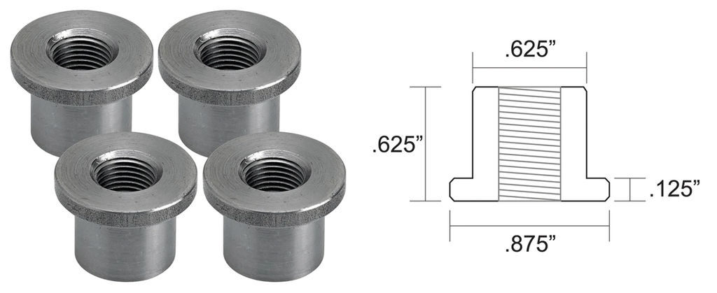 LOWBROW CUSTOMS WELD-IN TANK MOUNT AND FUEL VALVE BUNGS