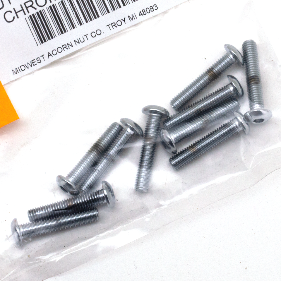 CHROME PLATED BUTTON HEAD ALLEN SCREWS ASSORTMENT