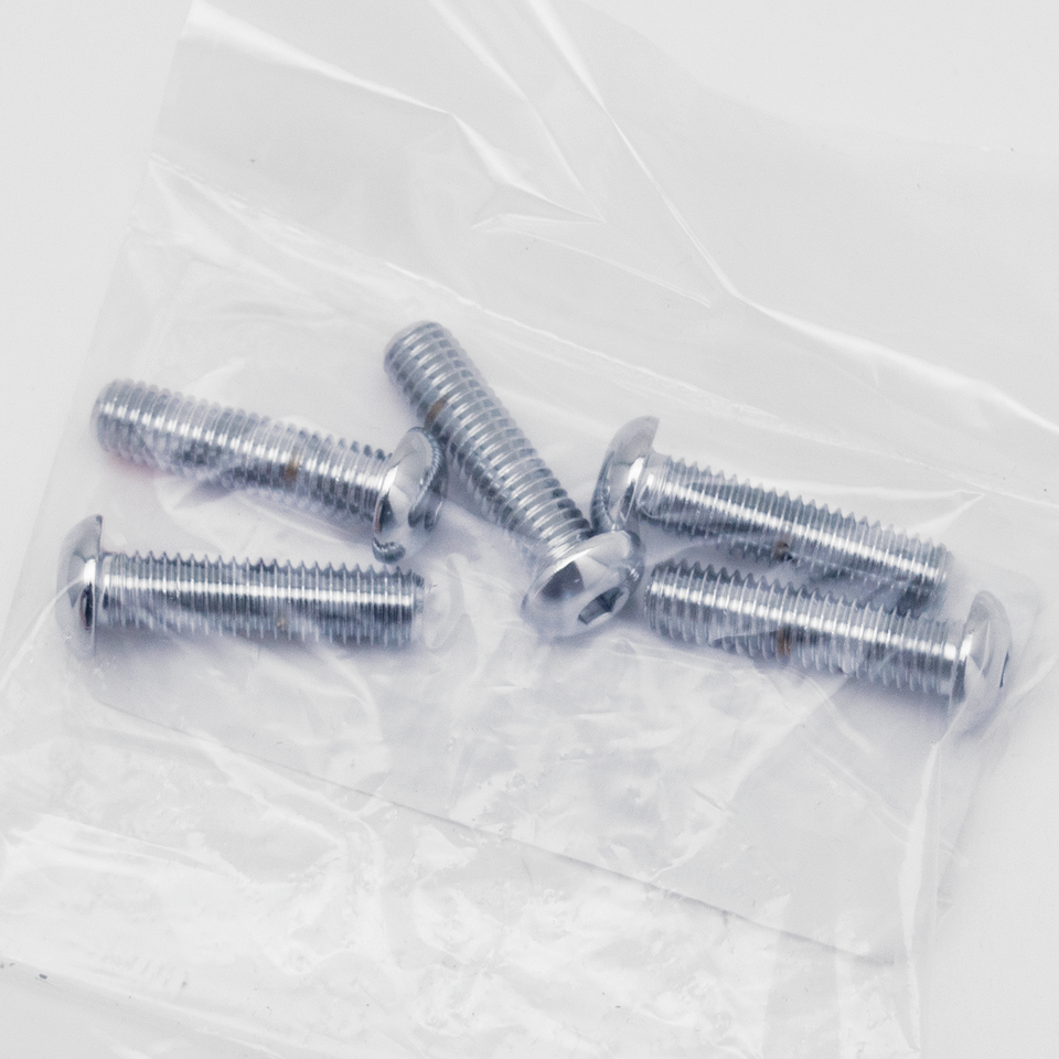 ASSORTMENT TRAY OF CHROME PLATED LARGER BUTTON HEAD ALLEN SCREWS