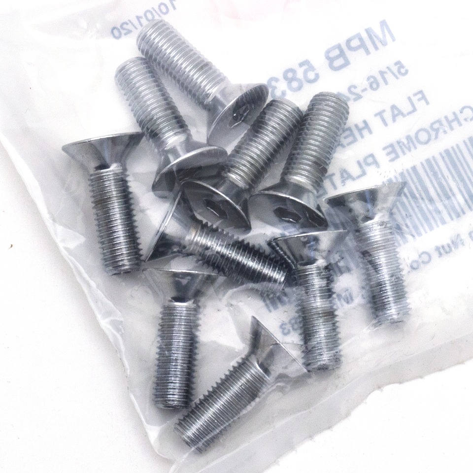 CHROME PLATED COUNTER SUNK FLAT HEAD SOCKET SCREWS