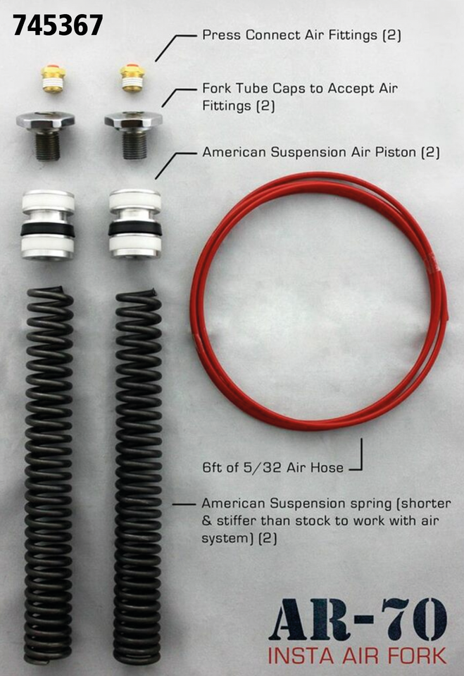 AMERICAN SUSPENSION AIRRIDE FRONT FORK KIT FOR TOURING