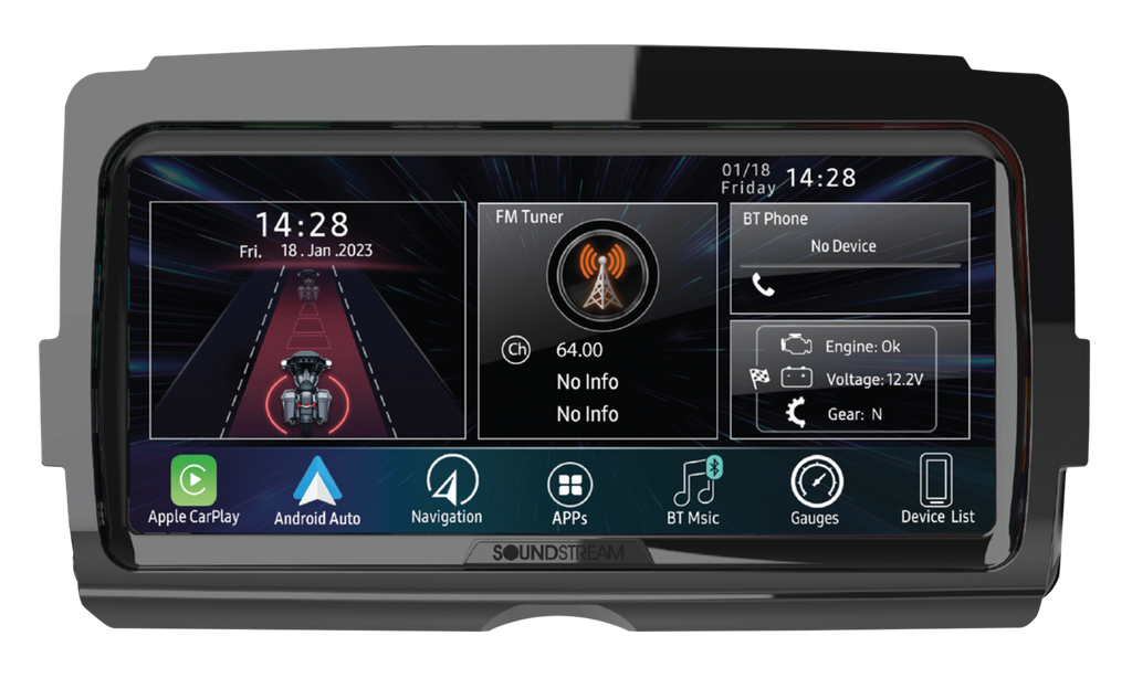 SOUNDSTREAM V2 RADIO FOR HARLEY-DAVIDSON WITH APPLE CAR PLAY & ANDROID AUTO