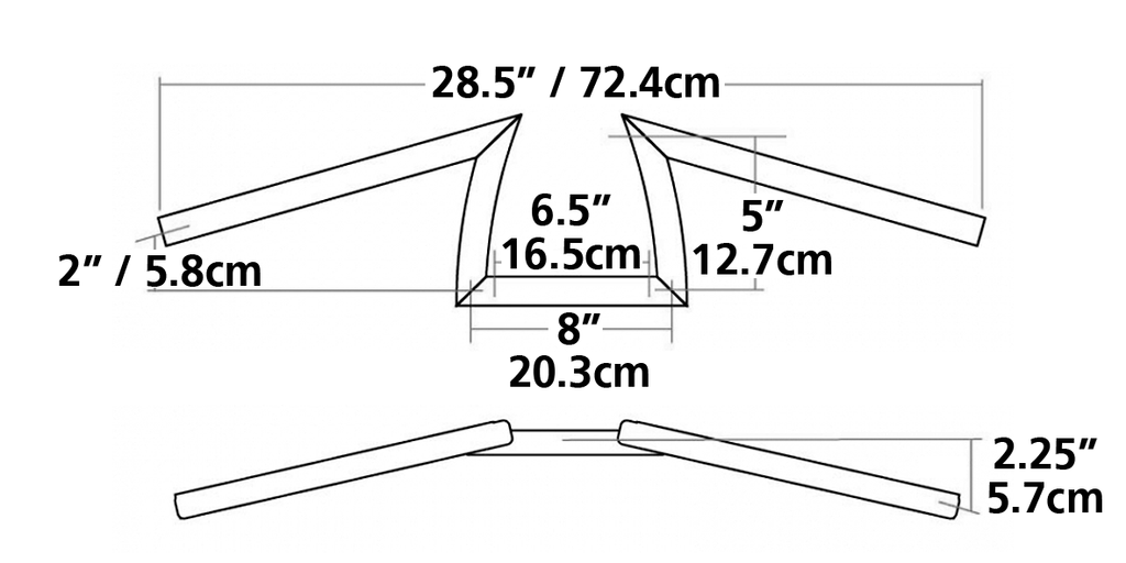 ZODIAC CUSTOM PRODUCTS ONE INCH DIAMETER DONKEY BAR HANDLEBARS