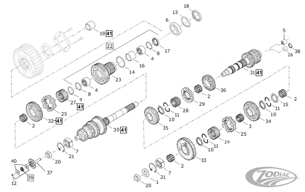 2006 TO PRESENT 6-SPEED TRANSMISSION GEARS AND SHAFTS