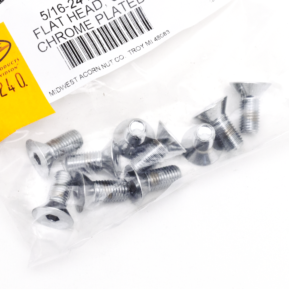 CHROME PLATED COUNTER SUNK FLAT HEAD SOCKET SCREWS