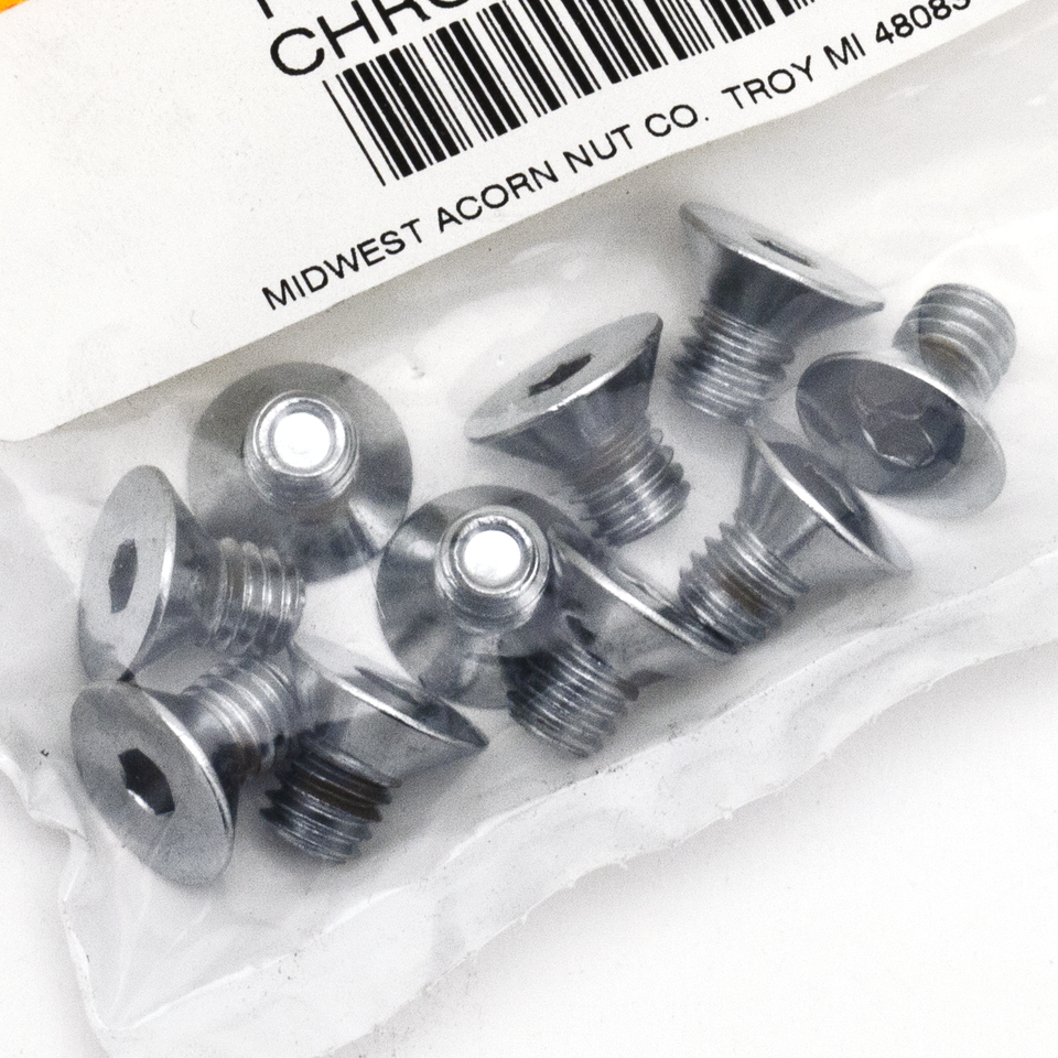 CHROME PLATED COUNTER SUNK FLAT HEAD SOCKET SCREWS