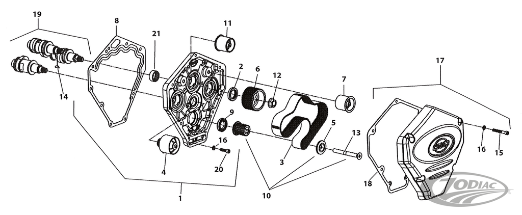 X-WEDGE CAMSHAFTS, CAM DRIVE AND CAM COVER