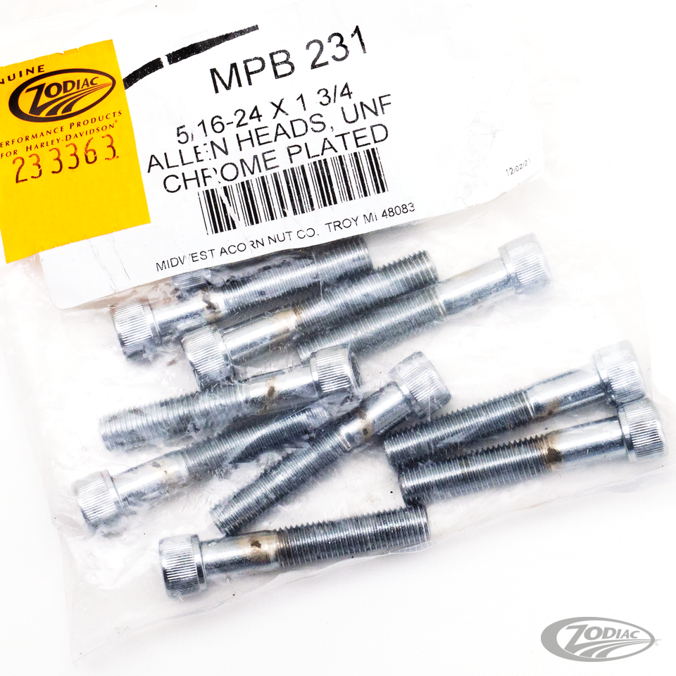 CHROME PLATED ALLEN HEAD SCREWS ASSORTMENT