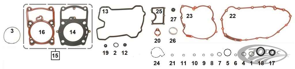 GASKETS AND SEALS FOR XG750 STREET & XG750A STREET ROD