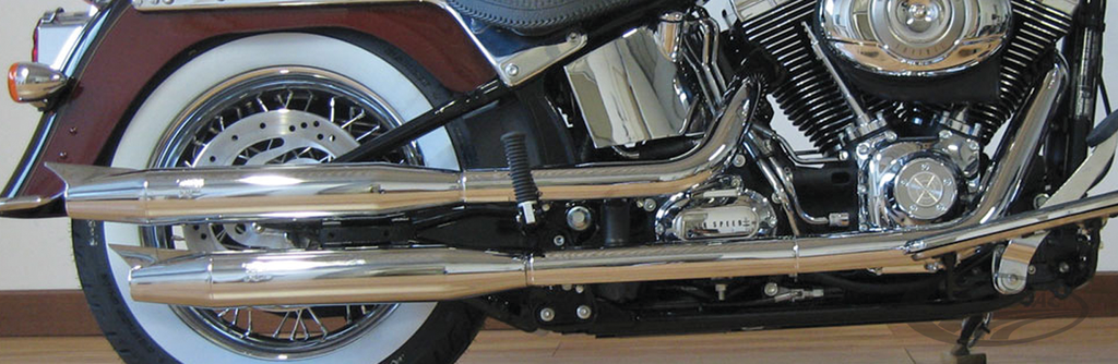 MCJ ADJUSTABLE TRUE DUAL EXHAUST FOR TWIN CAM SOFTAIL