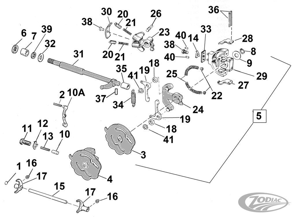 SHIFTER PARTS FOR 1952-1956 K & 1957-1990 SPORTSTER