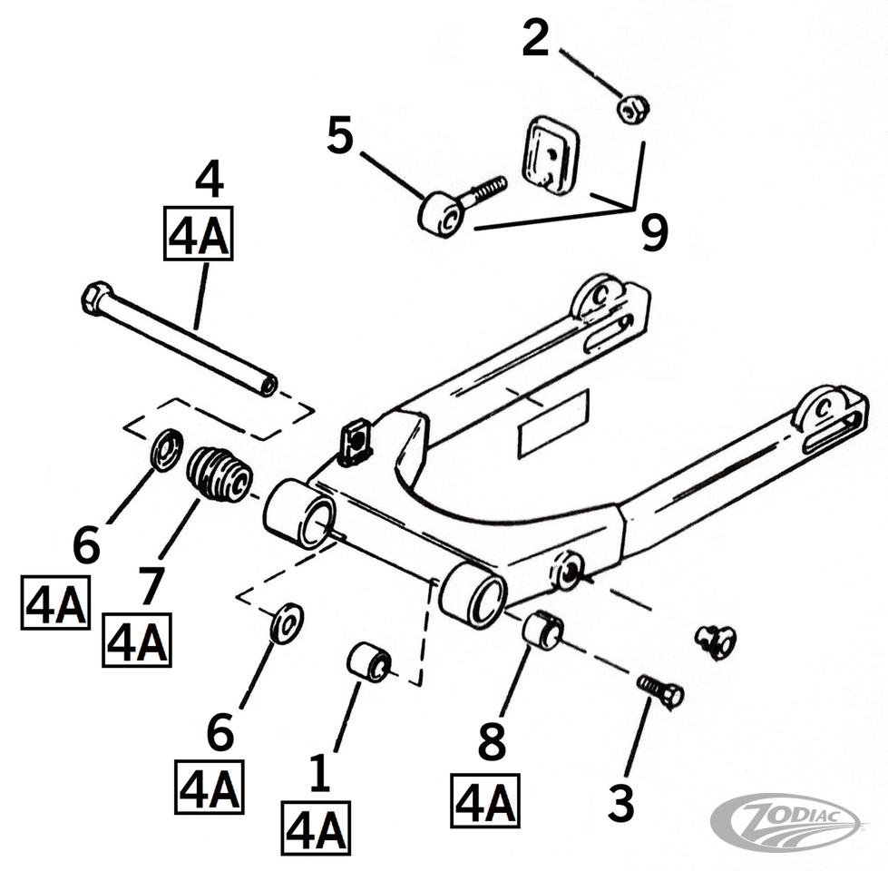 SWINGARM PARTS FOR 1982-2003 SPORTSTER