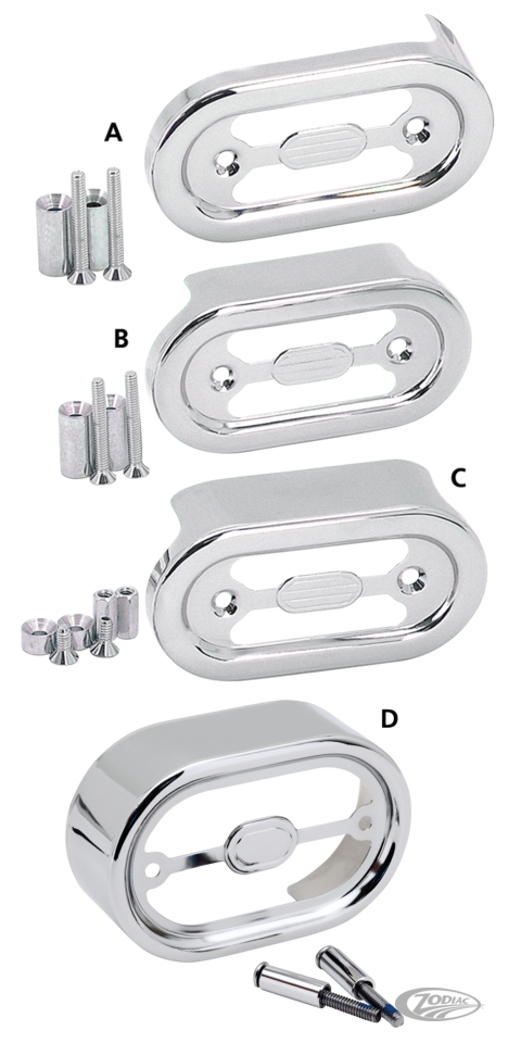 CHROME PLATED OVAL SHAPED REGULATOR COVERS