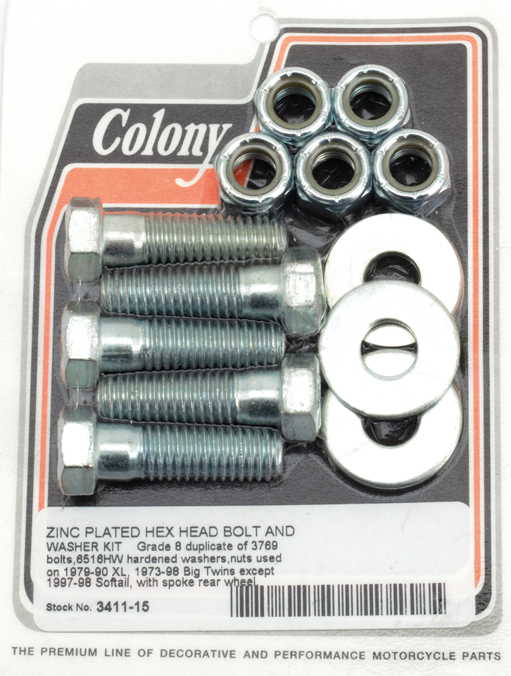 ZINC PLATED REAR WHEEL SPROCKET HARDWARE KITS