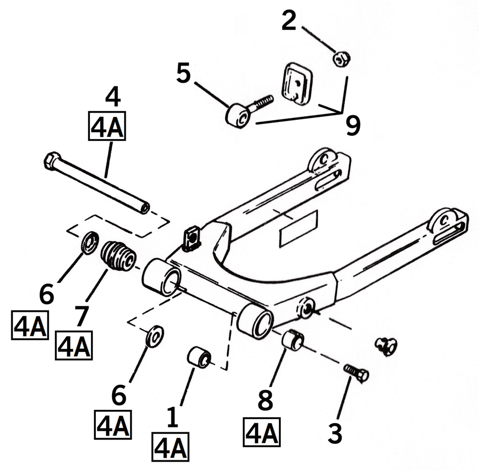 SWINGARM PARTS FOR 1982-2003 SPORTSTER