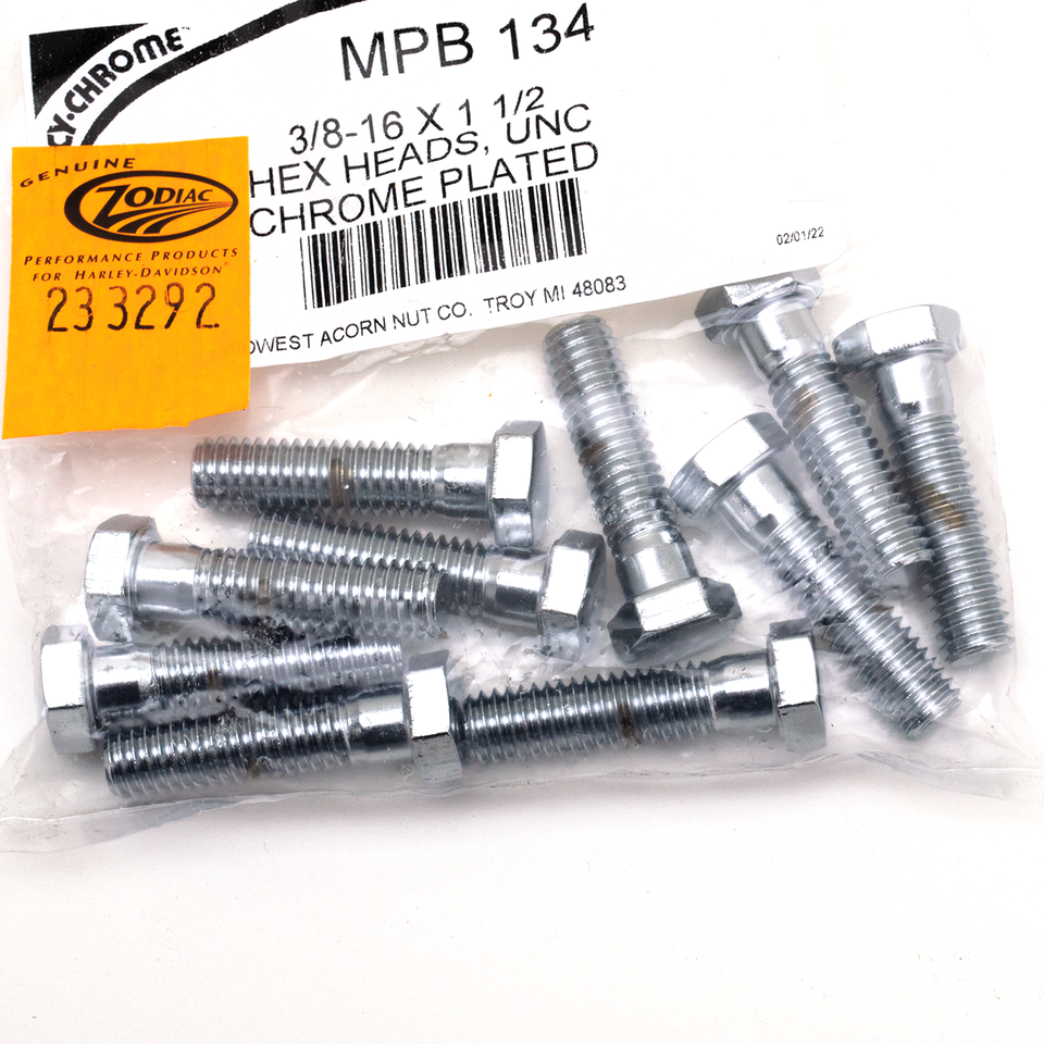 CHROME PLATED HEX HEAD CAP SCREWS ASSORTMENT