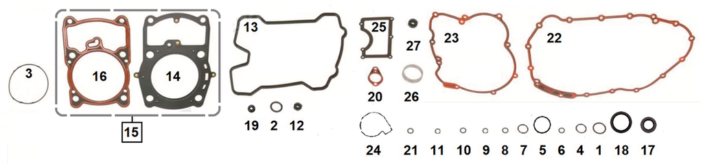 GASKETS AND SEALS FOR XG750 STREET & XG750A STREET ROD