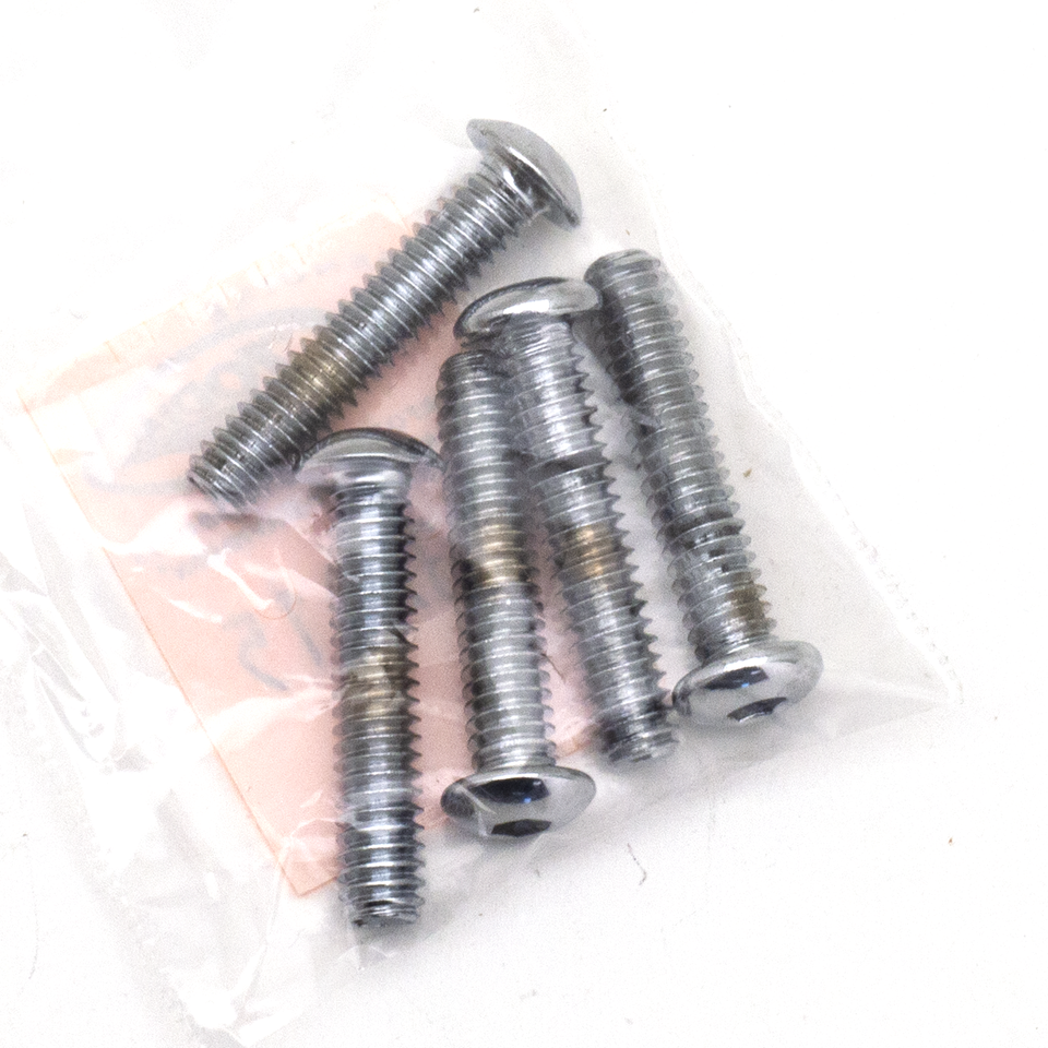 ASSORTMENT TRAY OF CHROME PLATED LARGER BUTTON HEAD ALLEN SCREWS