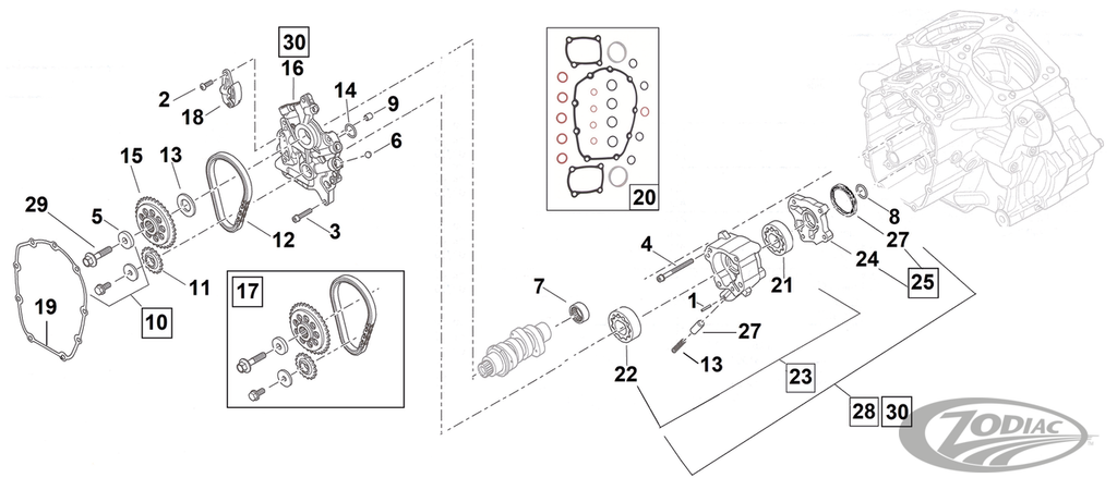 CAM DRIVE PARTS FOR MILWAUKEE EIGHT