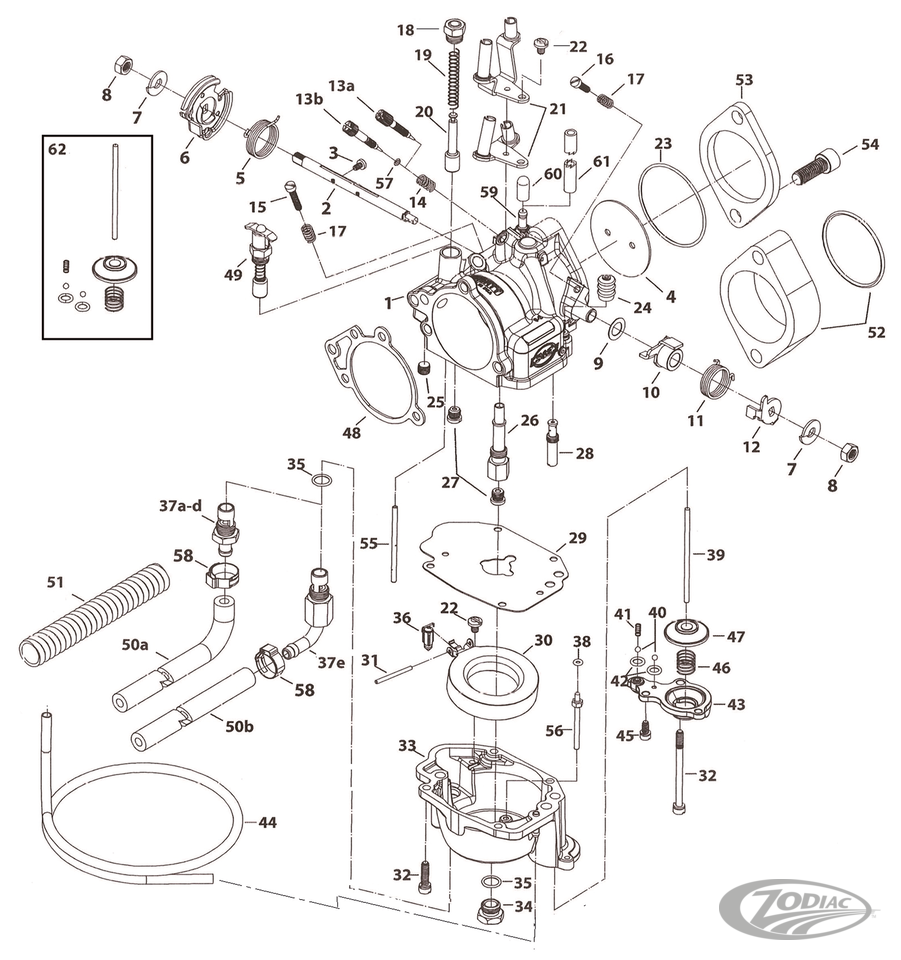 S&S SUPER E & SUPER G CARBURETOR PARTS