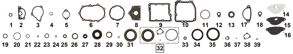 TRANSMISSION GASKET & SEALS FOR 1936-1986 4 SPEED BIG TWIN