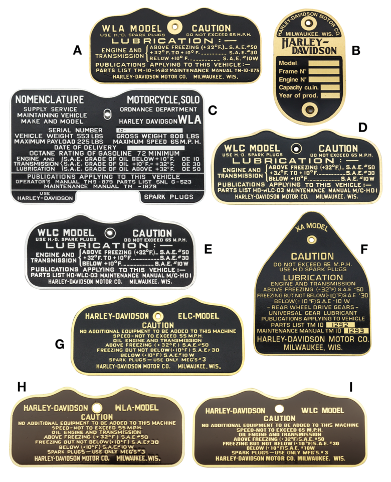 VINTAGE CAUTION & DATA PLATES