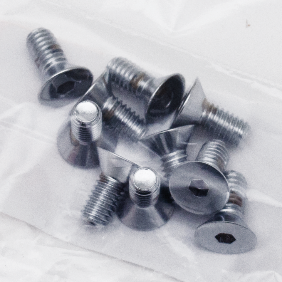 CHROME PLATED COUNTER SUNK FLAT HEAD SOCKET SCREWS