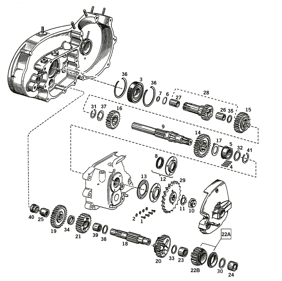 TRANSMISSION PARTS FOR 4-SPEED SPORTSTER