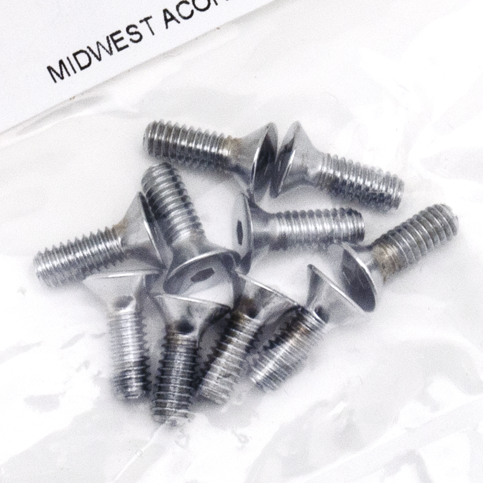 CHROME PLATED COUNTER SUNK FLAT HEAD SOCKET SCREWS