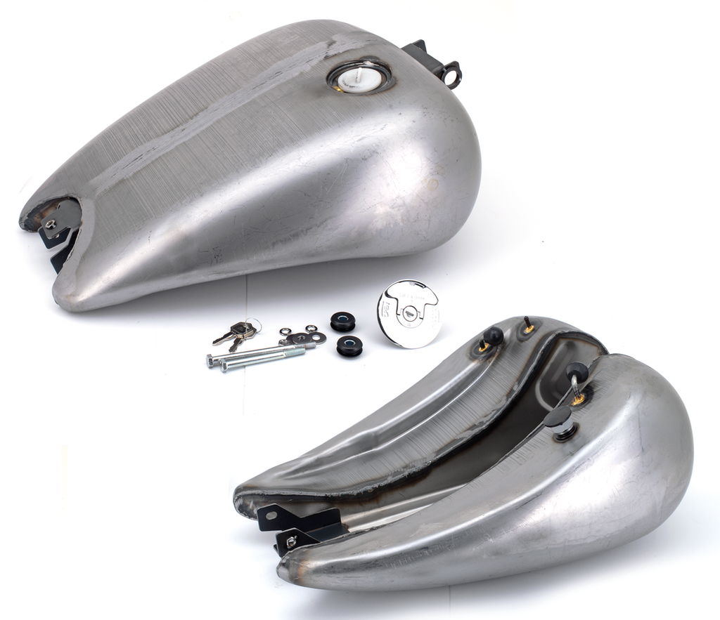 ONE PIECE 2" STRETCHED SMOOTH TOP STEEL GAS TANK FOR DYNA MODELS