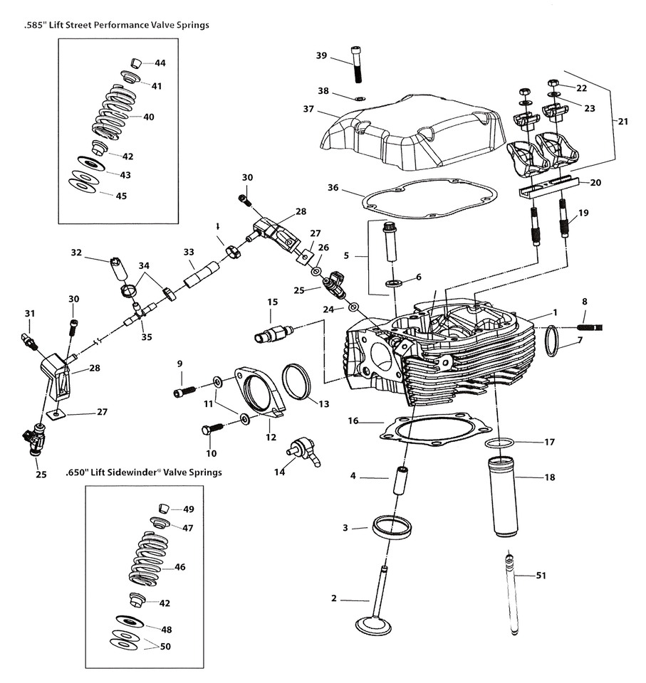 CYLINDER HEADS & PARTS FOR X-WEDGE ENGINES