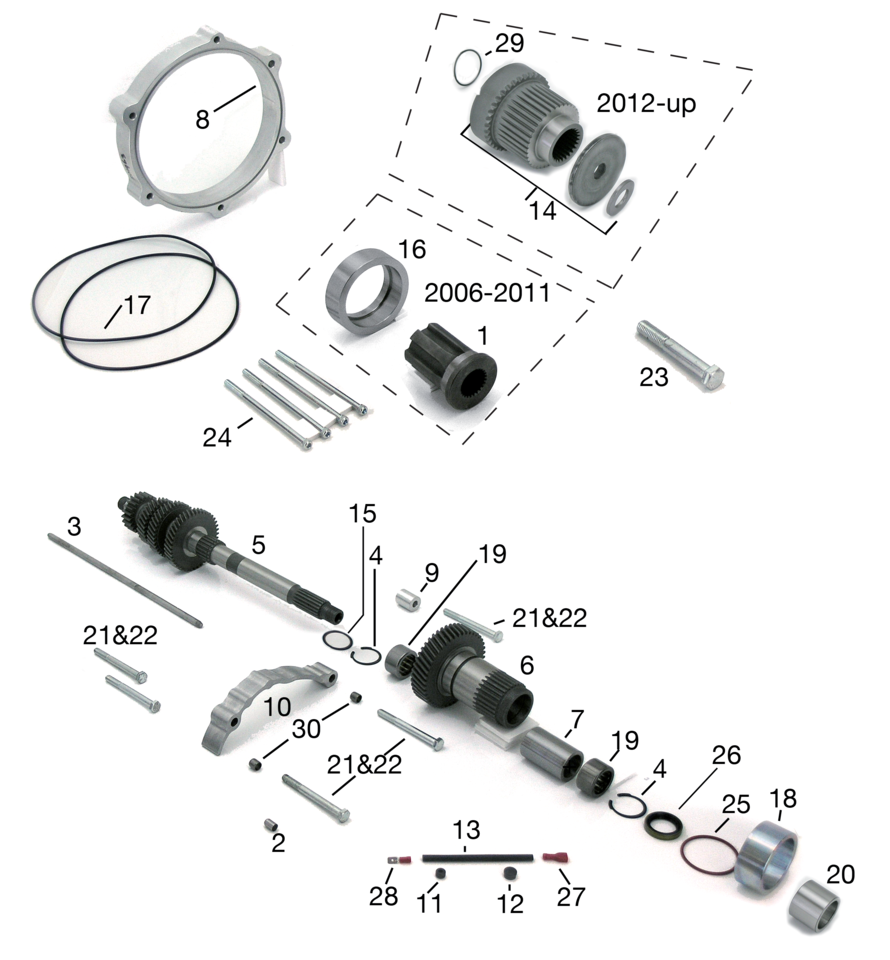 PRIMARY OFFSET KIT FOR 6 SPEED 2006-2017 DYNA & 2007-2017 SOFTAIL